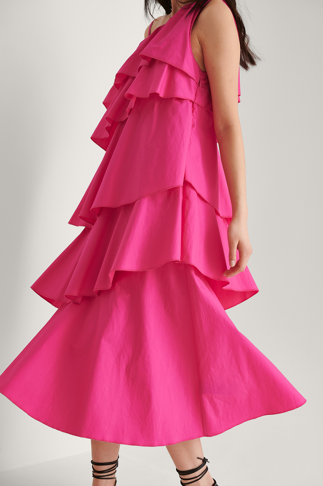 Flounce Layer Dress Pink | na-kd.com